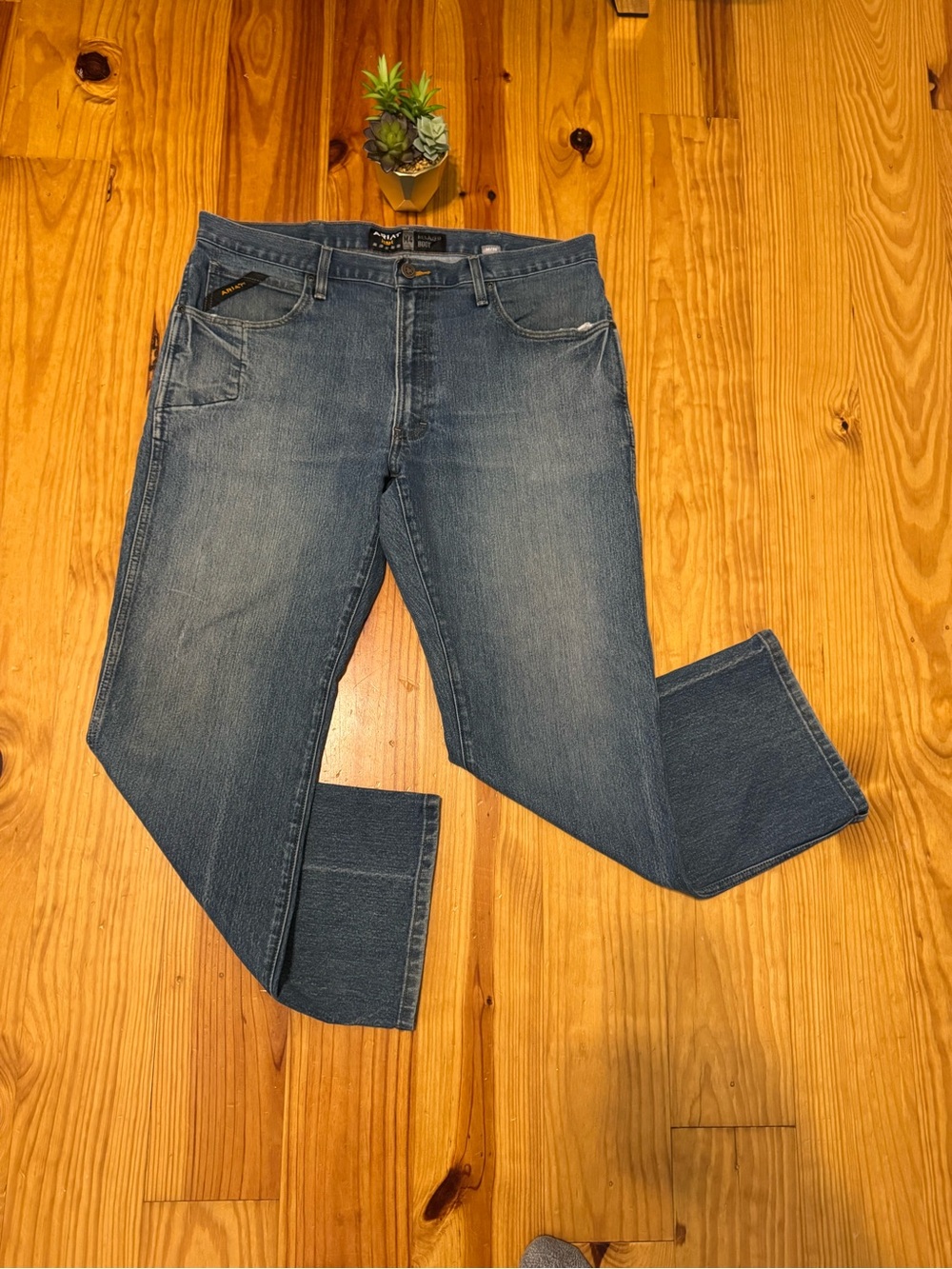 ARIAT Jeans Rebar M4 Mens 36/30 Relaxed Boot Denim Phantom Wash Work Wear (3)
